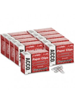 Acco Economy Jumbo Paper Clips, ACC72580, smooth, Pack of 10